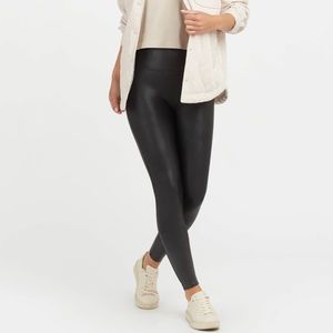 NWT Spanx Faux Leather Leggings Black 1X